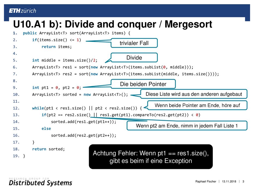 U10.A1 b): Divide and conquer / Mergesort