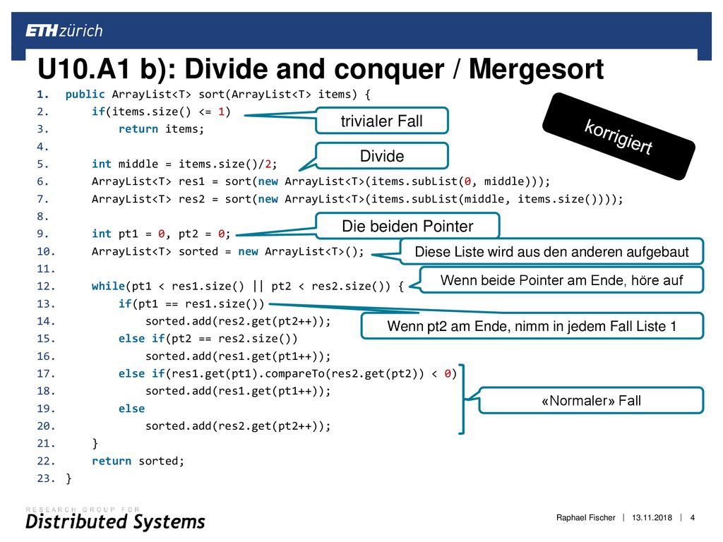 U10.A1 b): Divide and conquer / Mergesort