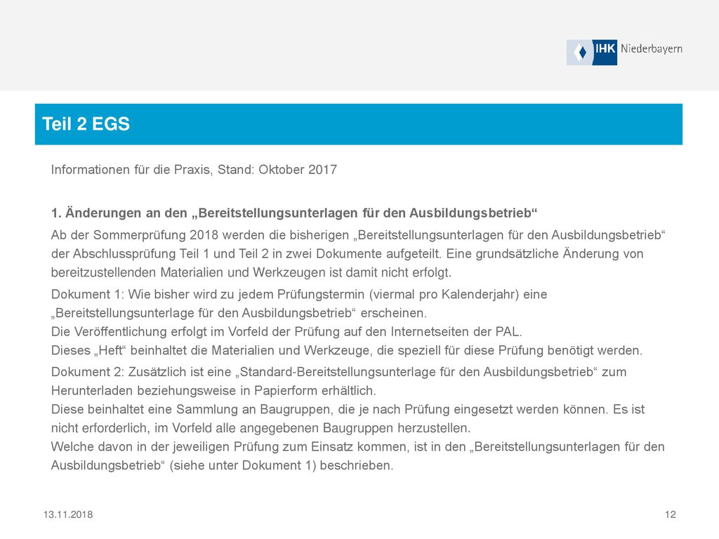 Teil 2 EGS Informationen für die Praxis, Stand: Oktober 2017