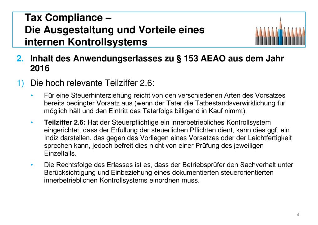 Tax Compliance – Die Ausgestaltung und Vorteile eines internen Kontrollsystems