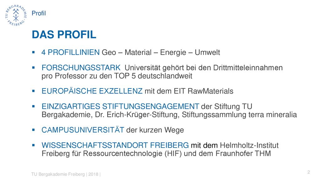 Das Profil 4 PROFILLINIEN Geo – Material – Energie – Umwelt