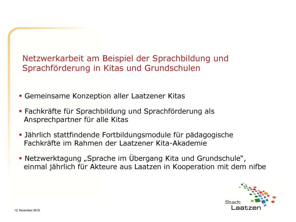 Netzwerkarbeit am Beispiel der Sprachbildung und Sprachförderung in Kitas und Grundschulen