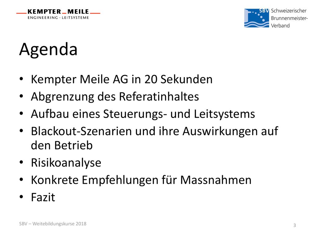 Agenda Kempter Meile AG in 20 Sekunden Abgrenzung des Referatinhaltes