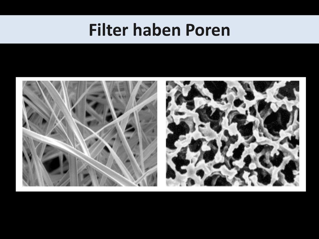 Filter haben Poren Mikroskopisch Cellulosefasern li