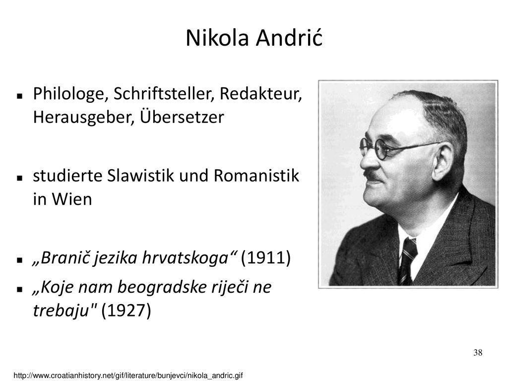 Nikola Andrić Philologe, Schriftsteller, Redakteur, Herausgeber, Übersetzer. studierte Slawistik und Romanistik in Wien.