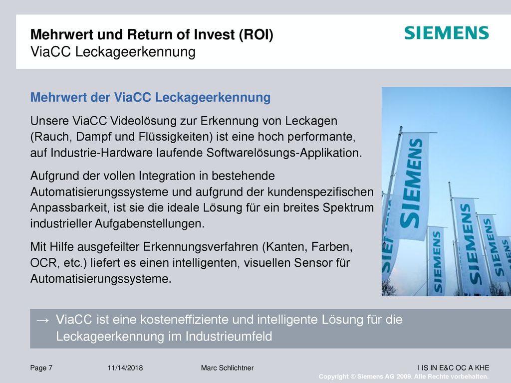 Mehrwert und Return of Invest (ROI) ViaCC Leckageerkennung
