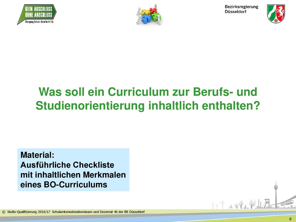 Was soll ein Curriculum zur Berufs- und Studienorientierung inhaltlich enthalten