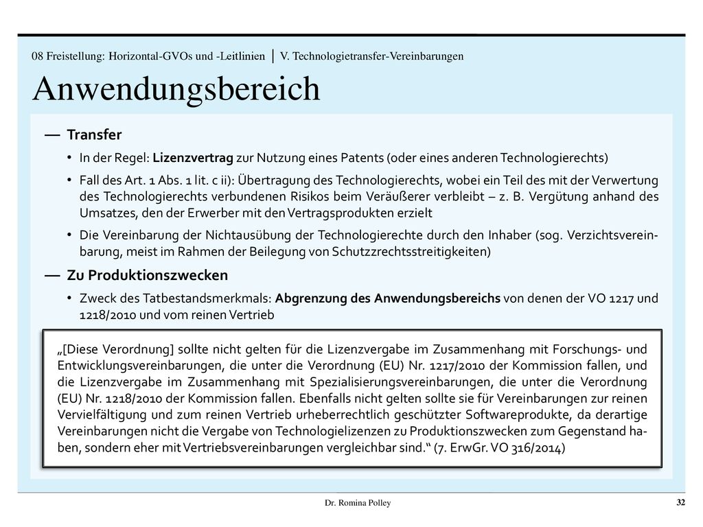 Anwendungsbereich Transfer Zu Produktionszwecken