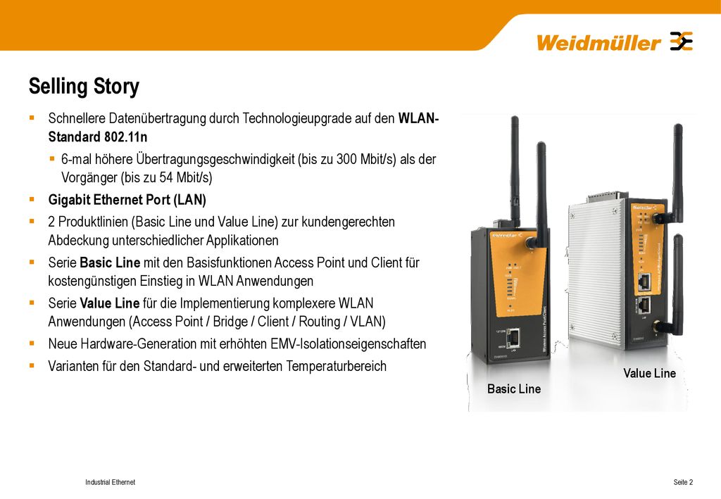 Selling Story Schnellere Datenübertragung durch Technologieupgrade auf den WLAN- Standard n.