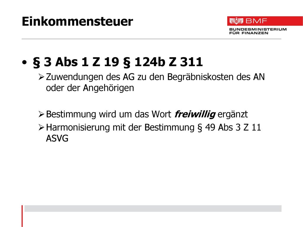 Einkommensteuer § 3 Abs 1 Z 19 § 124b Z 311