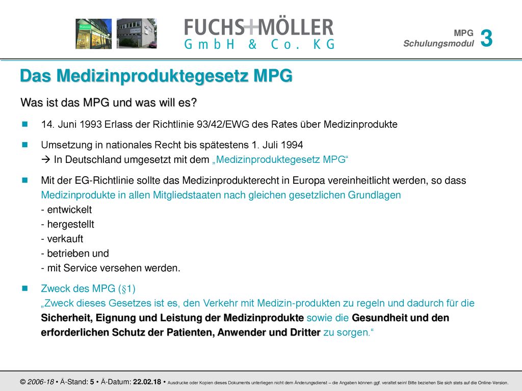 Das Medizinproduktegesetz MPG