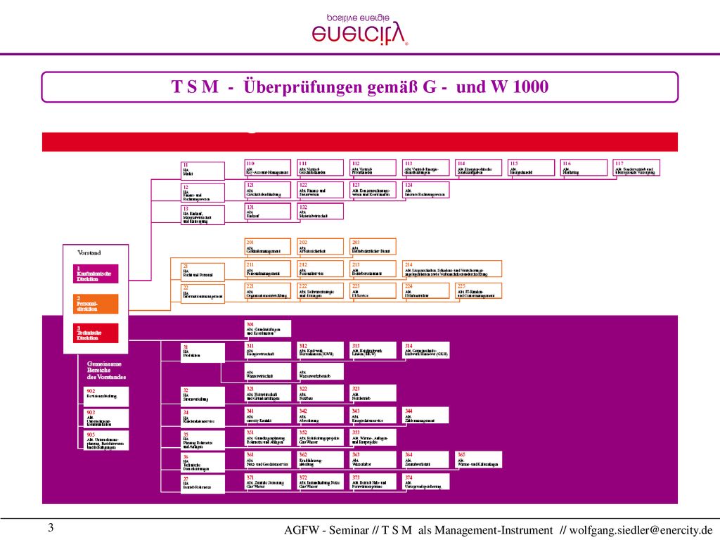 T S M - Überprüfungen gemäß G - und W 1000