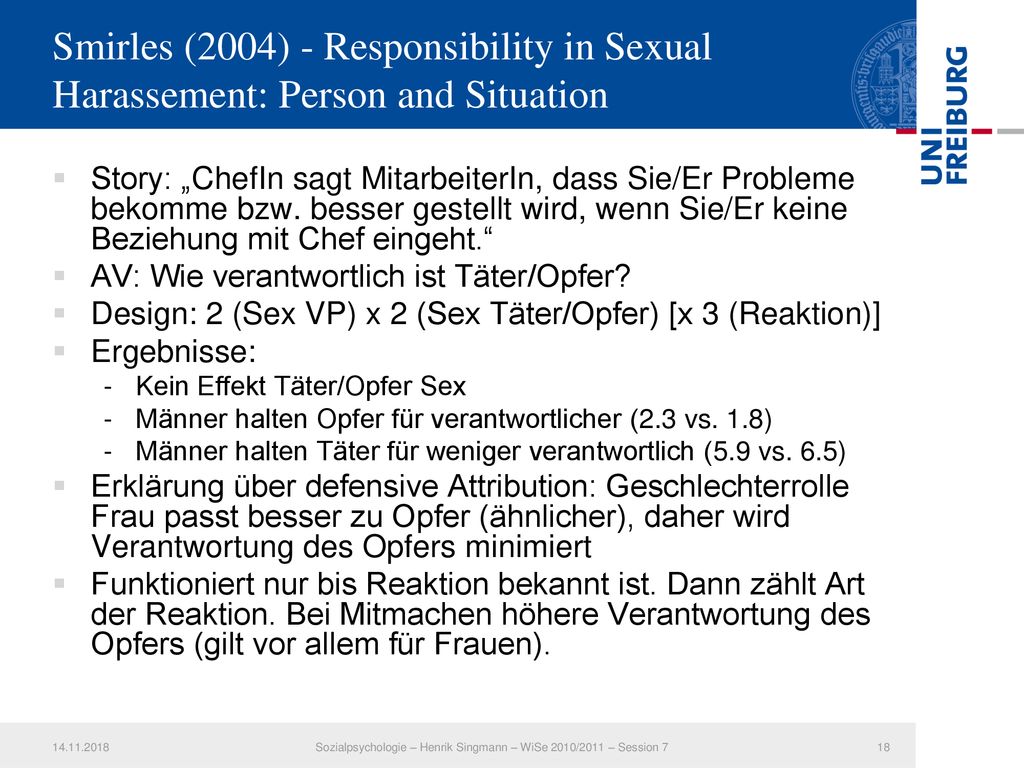 Sozialpsychologie – Henrik Singmann – WiSe 2010/2011 – Session 7