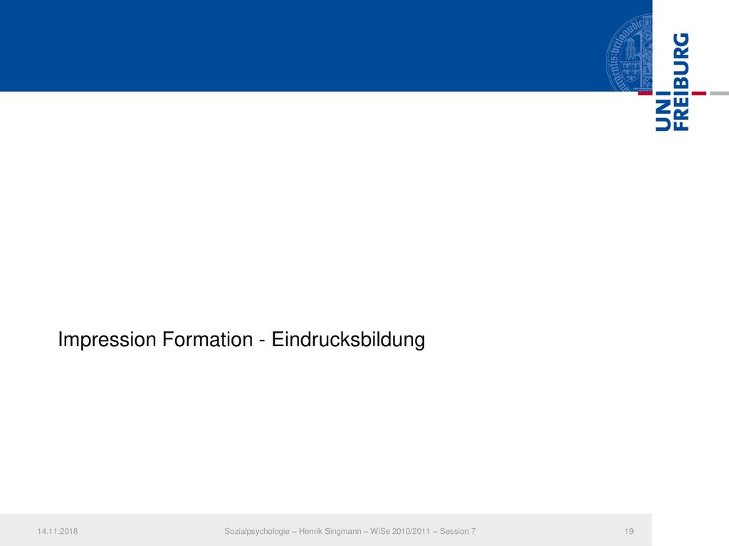 Sozialpsychologie – Henrik Singmann – WiSe 2010/2011 – Session 7