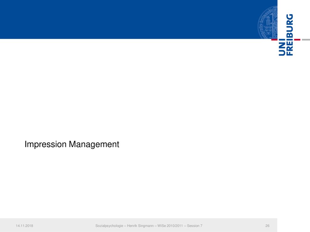 Sozialpsychologie – Henrik Singmann – WiSe 2010/2011 – Session 7