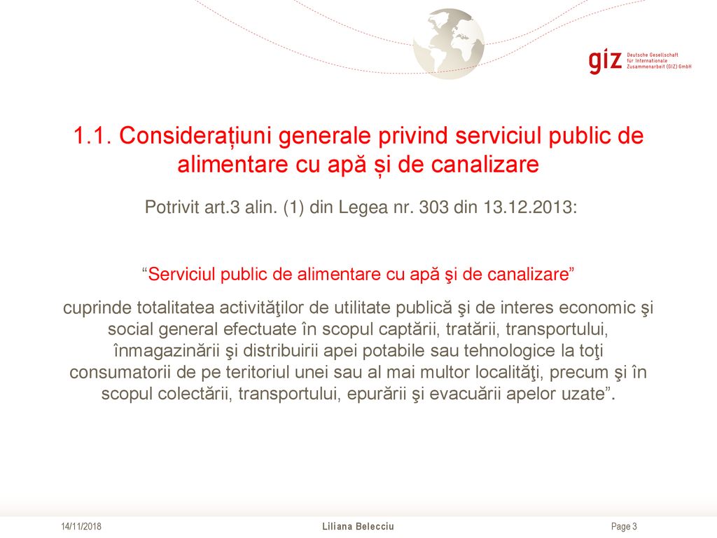 1.1. Considerațiuni generale privind serviciul public de alimentare cu apă și de canalizare