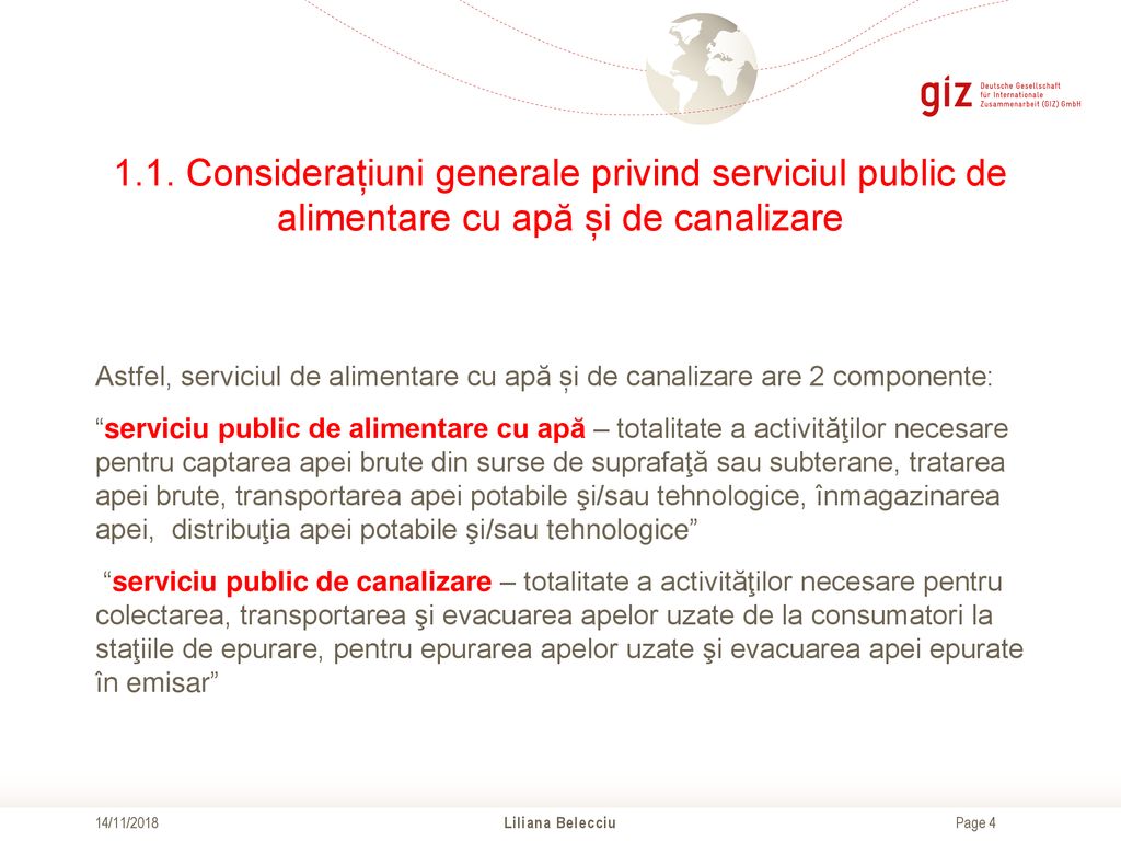 1.1. Considerațiuni generale privind serviciul public de alimentare cu apă și de canalizare