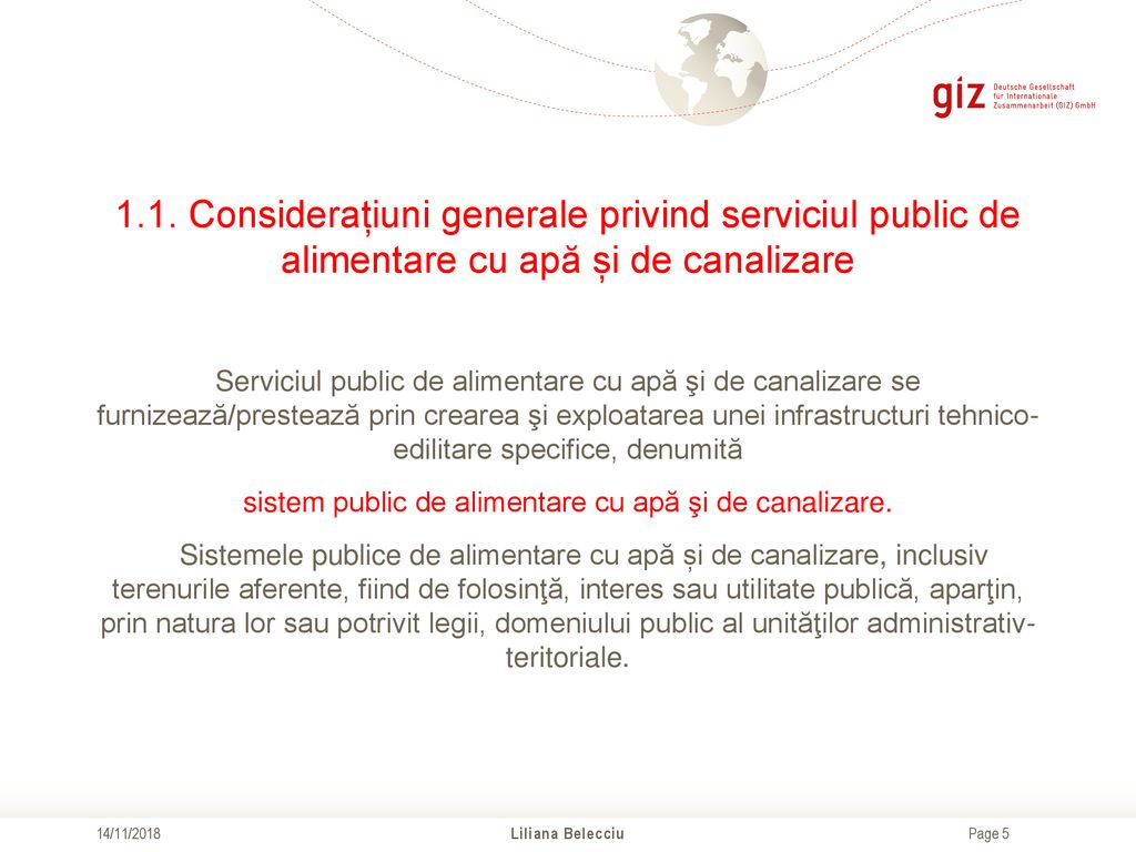 1.1. Considerațiuni generale privind serviciul public de alimentare cu apă și de canalizare