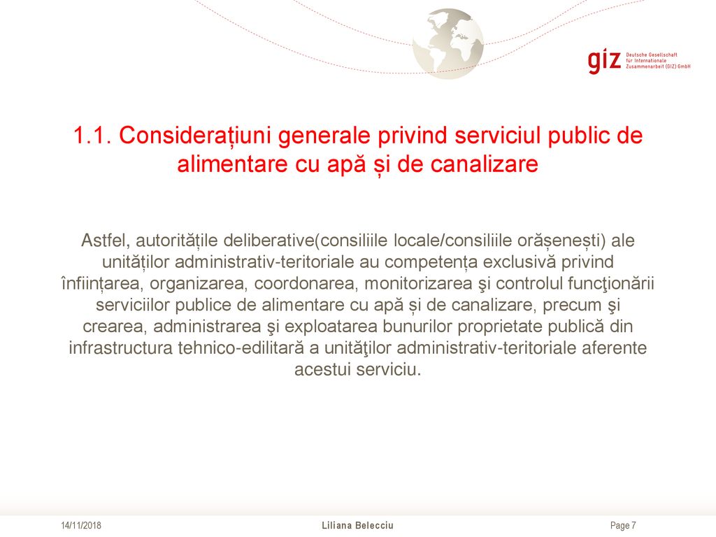 1.1. Considerațiuni generale privind serviciul public de alimentare cu apă și de canalizare