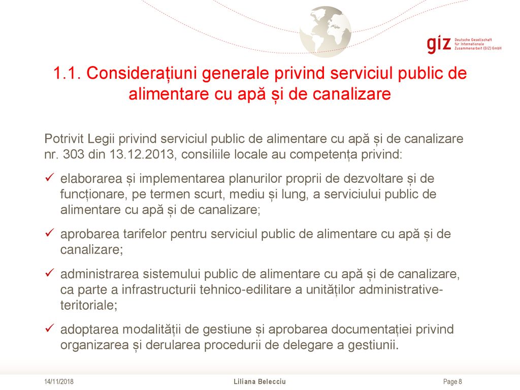 1.1. Considerațiuni generale privind serviciul public de alimentare cu apă și de canalizare