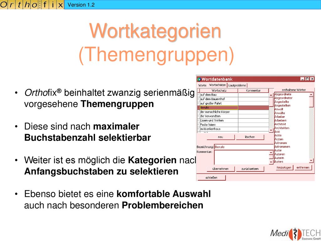 Wortkategorien (Themengruppen)
