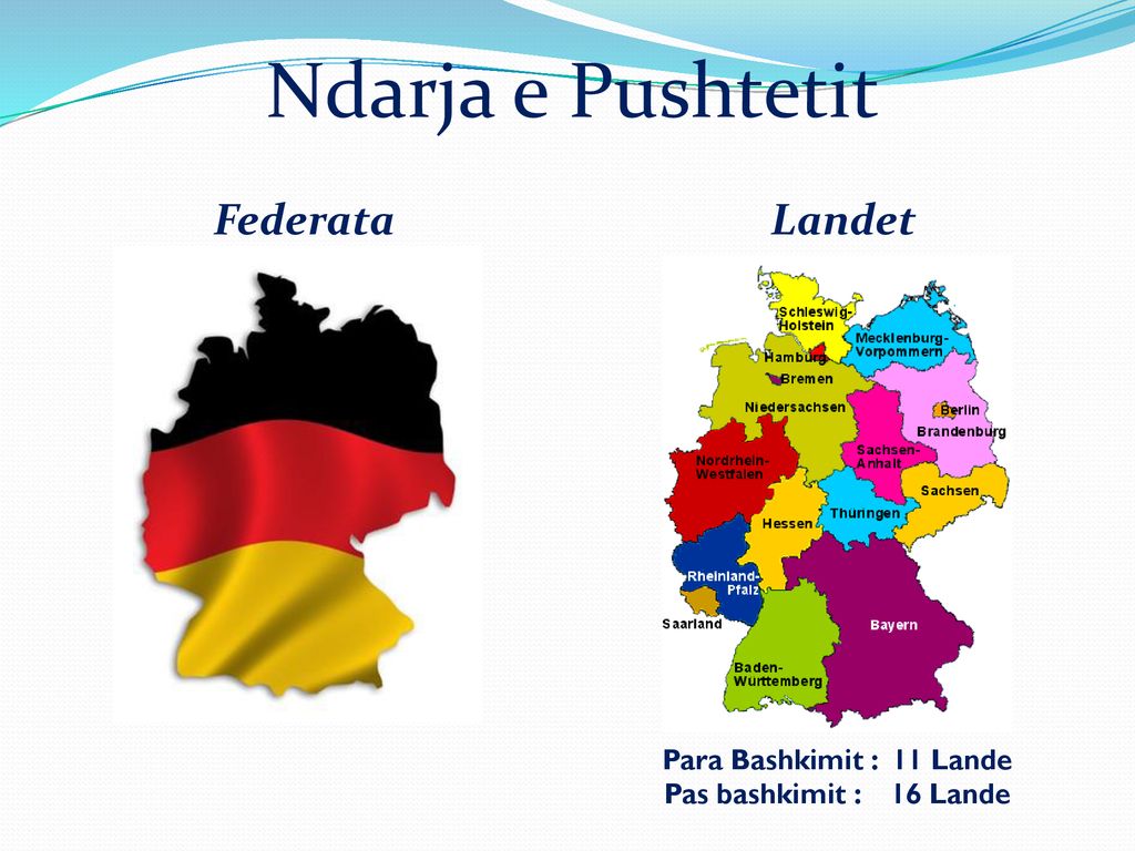 Para Bashkimit : 11 Lande Pas bashkimit : 16 Lande