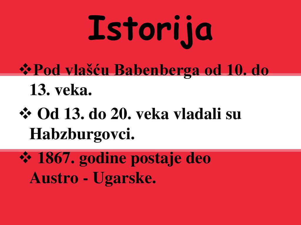 Istorija Pod vlašću Babenberga od 10. do 13. veka.