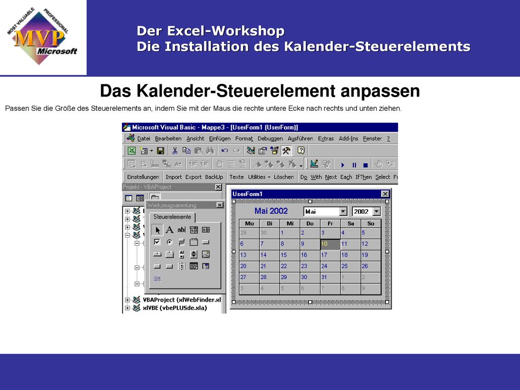 Die Installation des Kalender-Steuerelements - ppt herunterladen