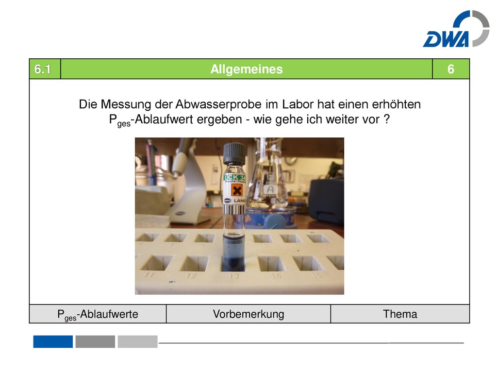 Die Messung der Abwasserprobe im Labor hat einen erhöhten