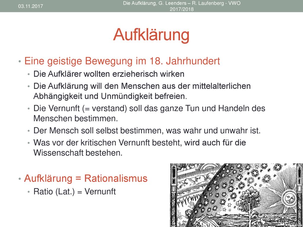Die Aufklärung, G. Leenders – R. Laufenberg - VWO 2017/2018