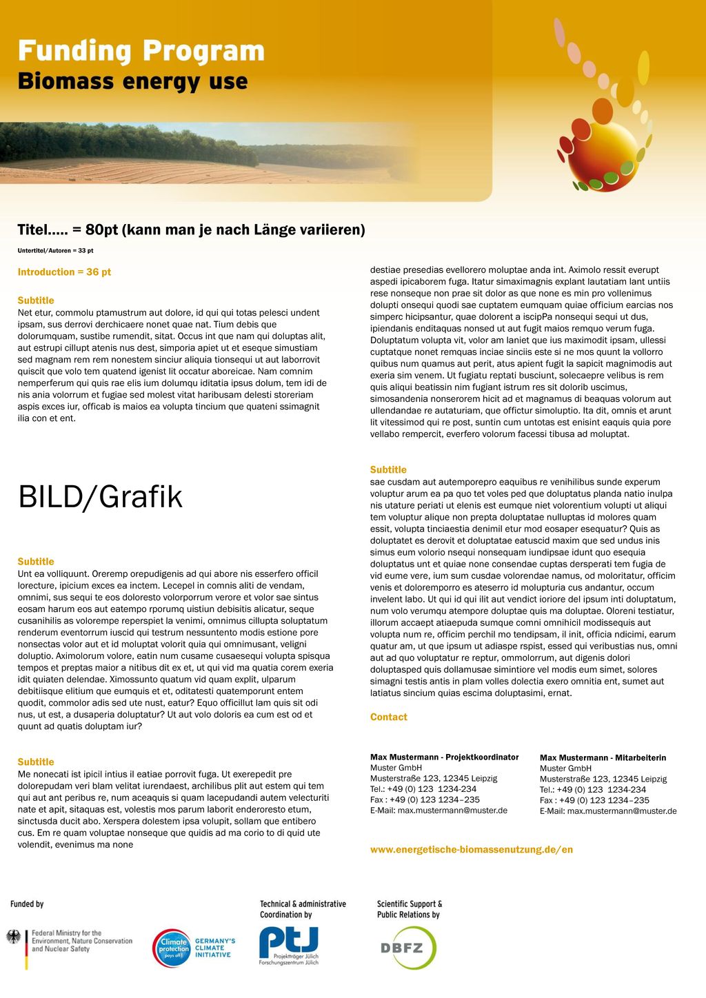 BILD/Grafik Titel….. = 80pt (kann man je nach Länge variieren)