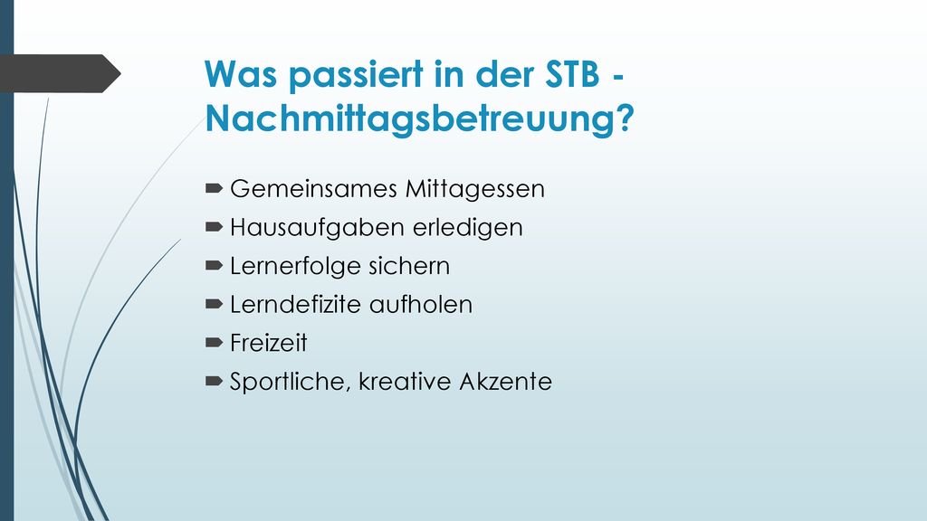 Was passiert in der STB - Nachmittagsbetreuung