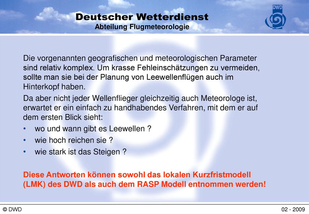wo und wann gibt es Leewellen wie hoch reichen sie