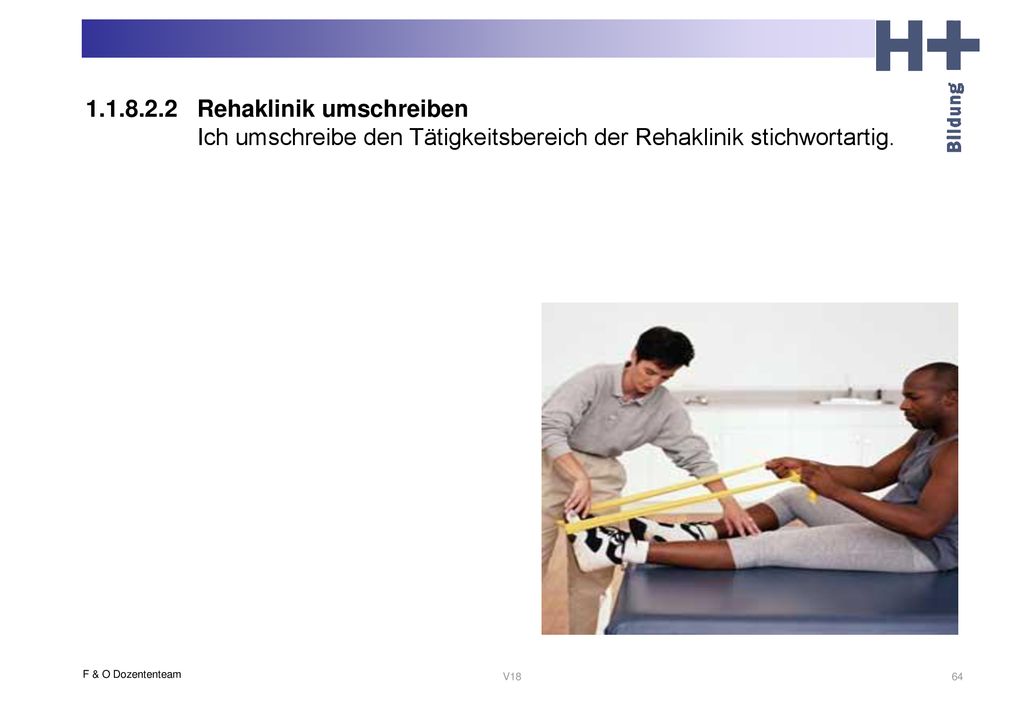 Rehaklinik umschreiben Ich umschreibe den Tätigkeitsbereich der Rehaklinik stichwortartig.
