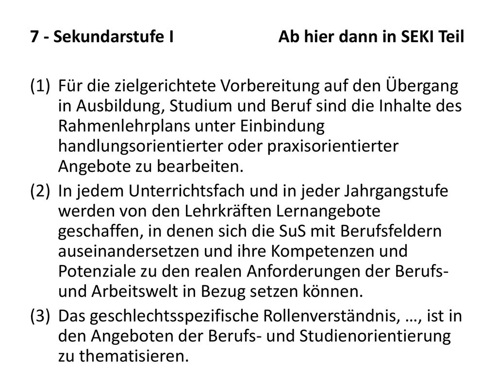 7 - Sekundarstufe I Ab hier dann in SEKI Teil