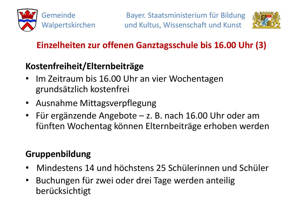 Einzelheiten zur offenen Ganztagsschule bis Uhr (3)