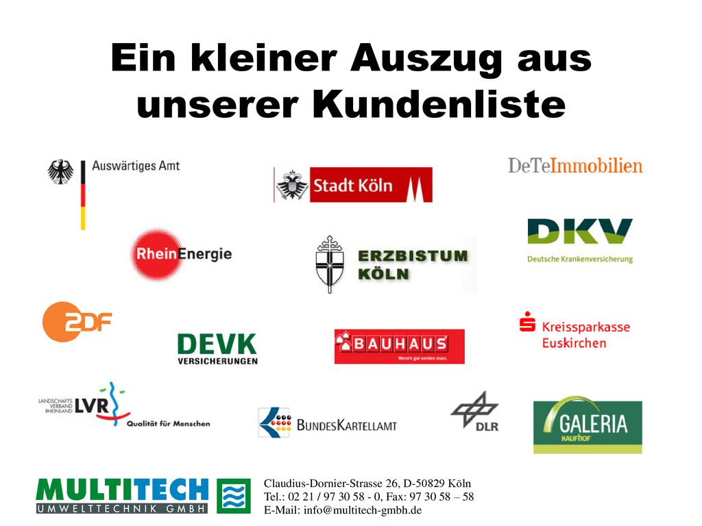 Ein kleiner Auszug aus unserer Kundenliste