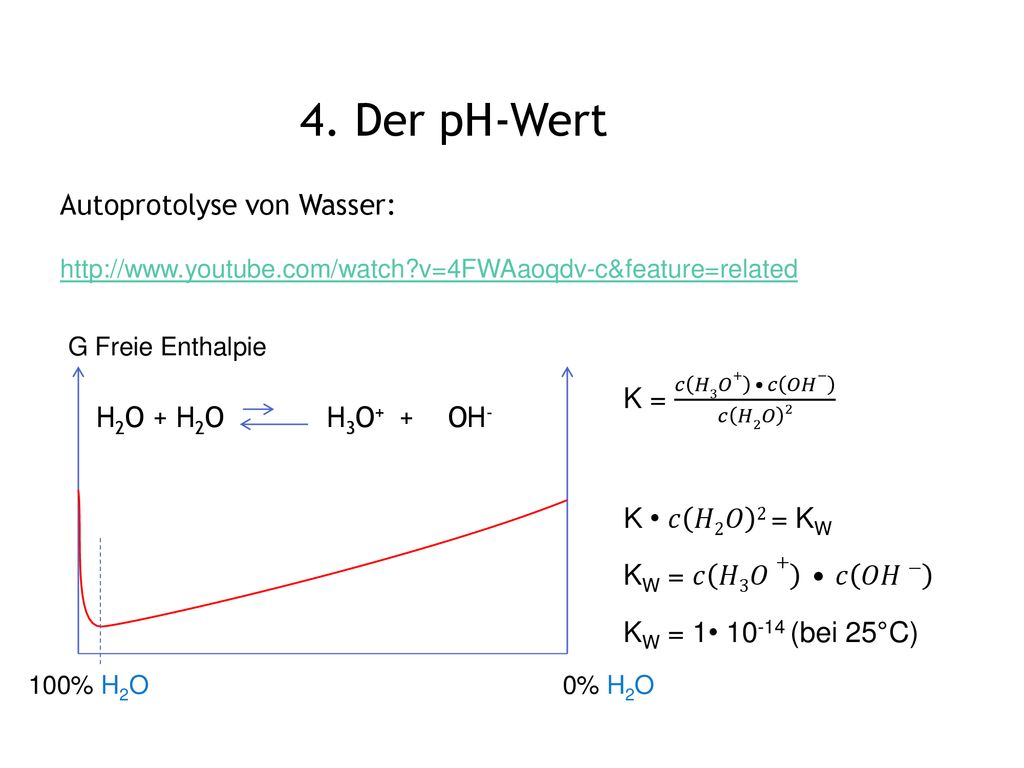 4. Der pH-Wert Autoprotolyse von Wasser: K = 𝑐 𝐻3𝑂+ • 𝑐 𝑂𝐻− 𝑐 𝐻2𝑂 2