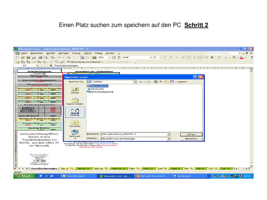Einen Platz suchen zum speichern auf den PC Schritt 2