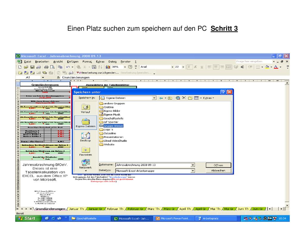 Einen Platz suchen zum speichern auf den PC Schritt 3