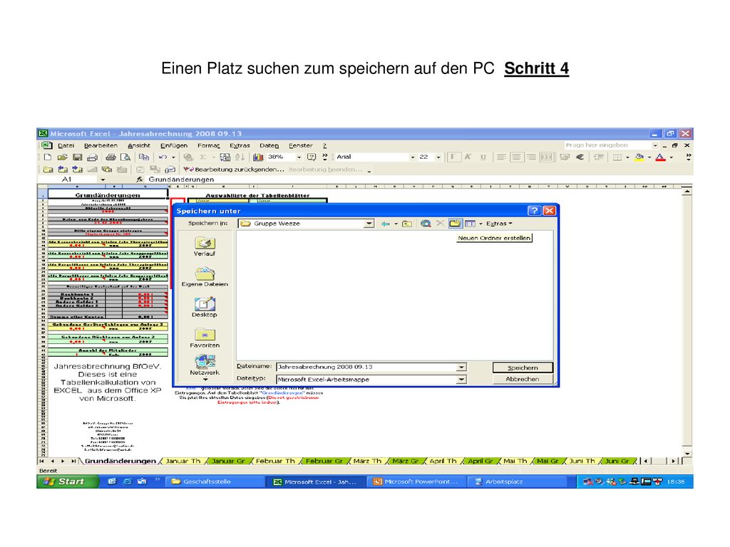 Einen Platz suchen zum speichern auf den PC Schritt 4