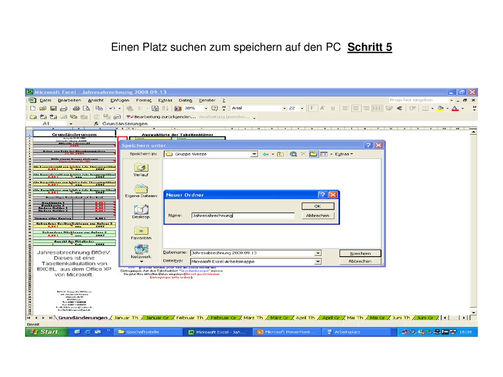 Einen Platz suchen zum speichern auf den PC Schritt 5