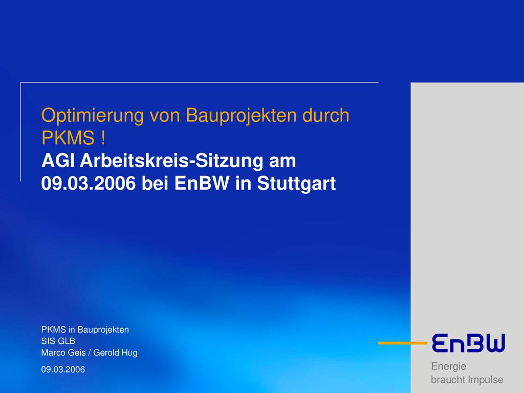 PKMS in Bauprojekten SIS GLB Marco Geis / Gerold Hug