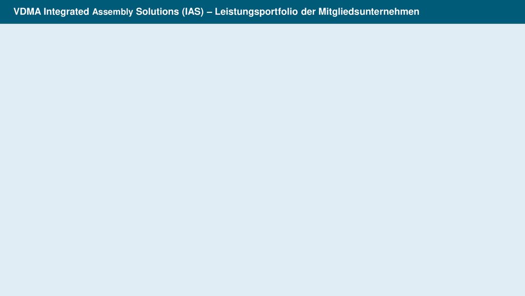 VDMA Integrated Assembly Solutions (IAS) – Leistungsportfolio der Mitgliedsunternehmen