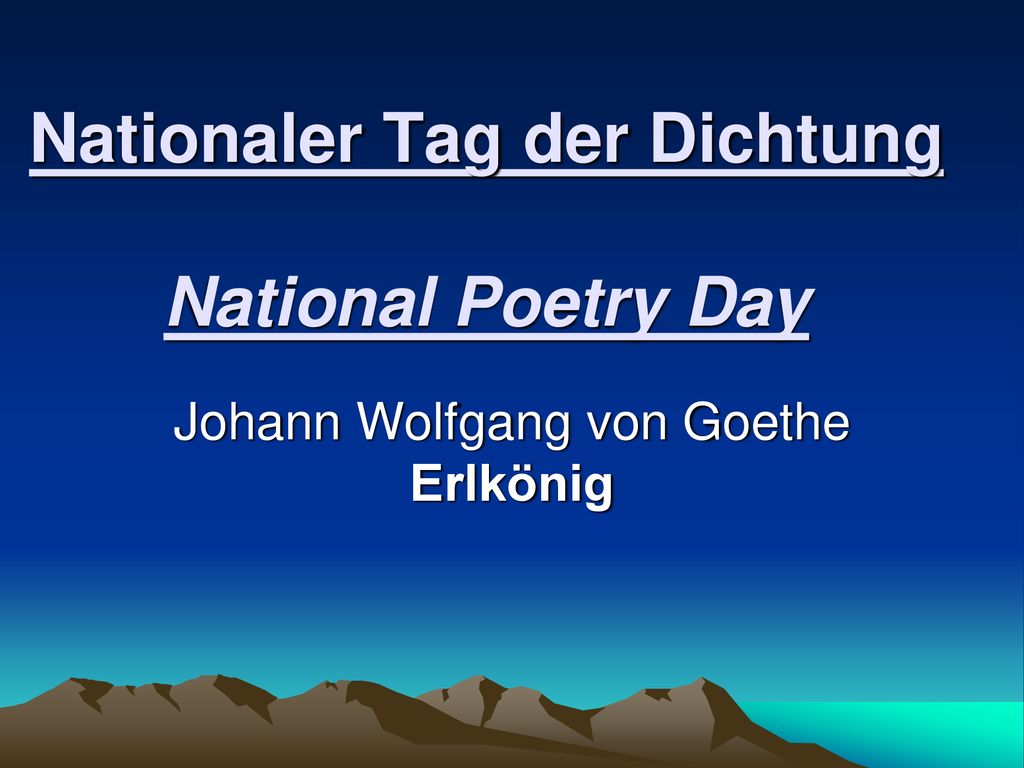 Nationaler Tag der Dichtung National Poetry Day