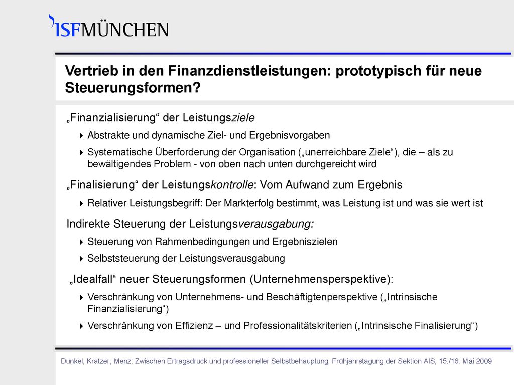 Vertrieb in den Finanzdienstleistungen: prototypisch für neue Steuerungsformen