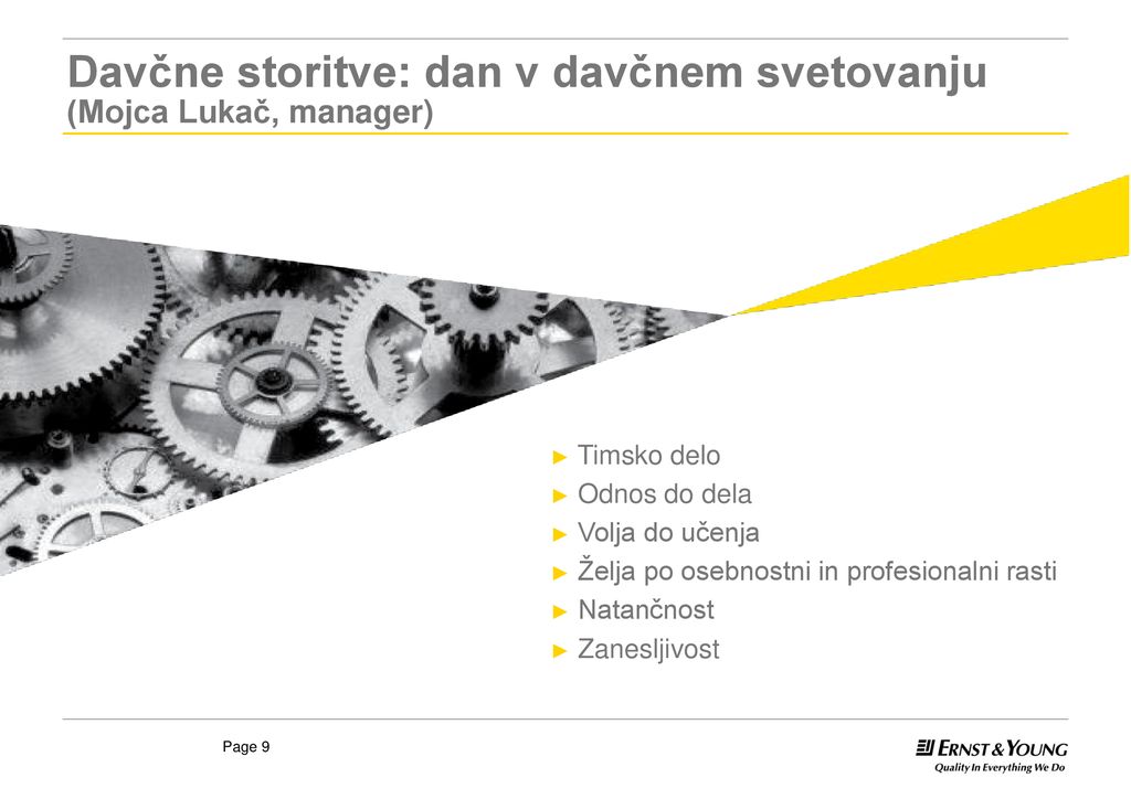 Davčne storitve: dan v davčnem svetovanju (Mojca Lukač, manager)