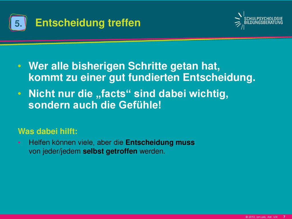 Nicht nur die „facts sind dabei wichtig, sondern auch die Gefühle!