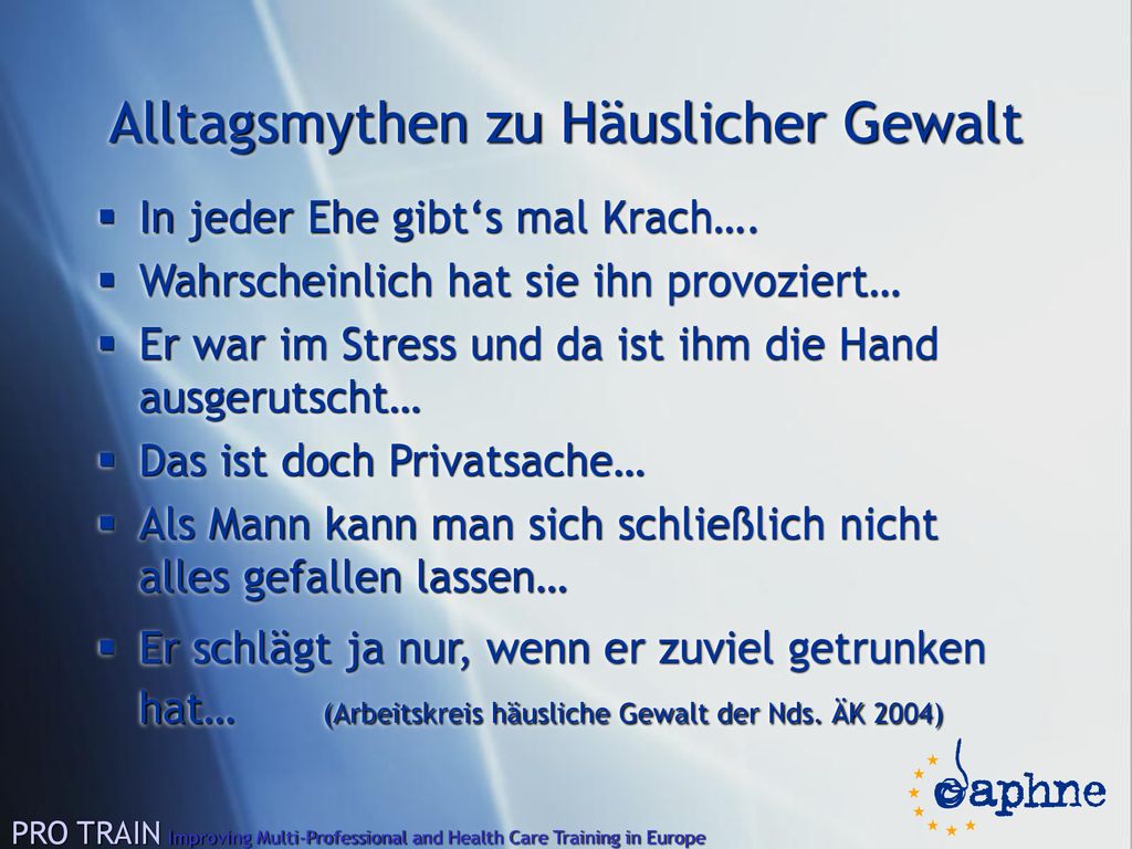 Alltagsmythen zu Häuslicher Gewalt