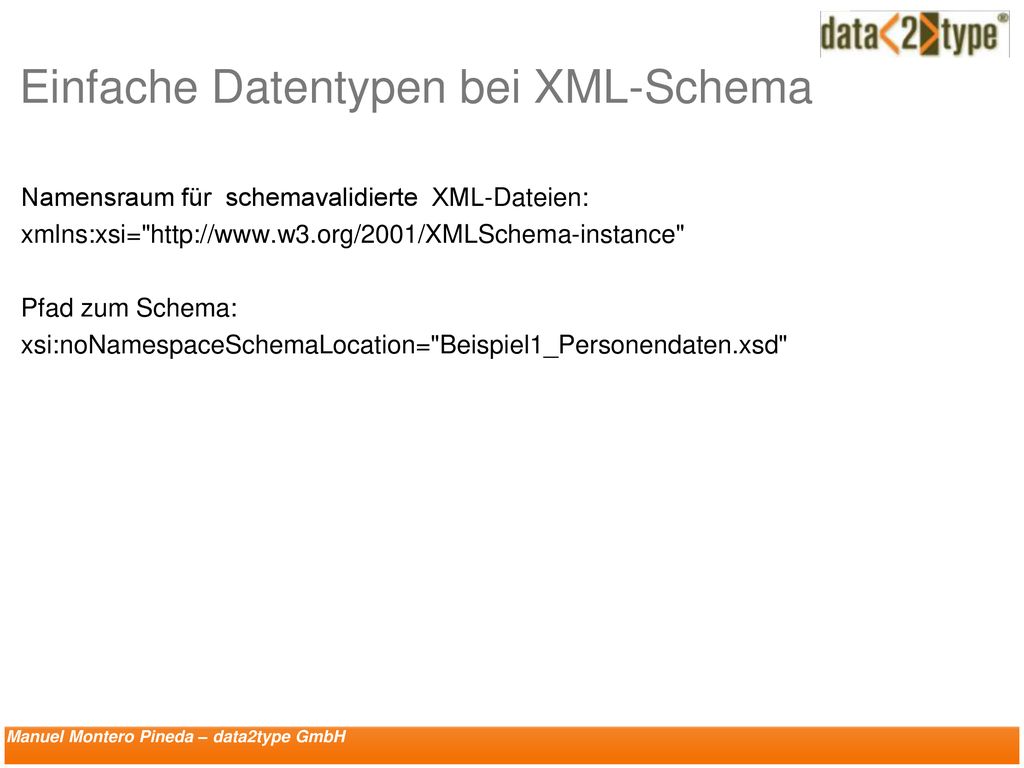 Einfache Datentypen bei XML-Schema